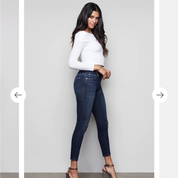 Womens Good American Good Legs crop 0/25 jeans distressed normcore - Picture 4 of 15